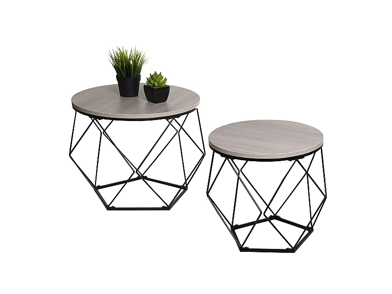 Salontafelset MCW-L37,  eiken-grijs look