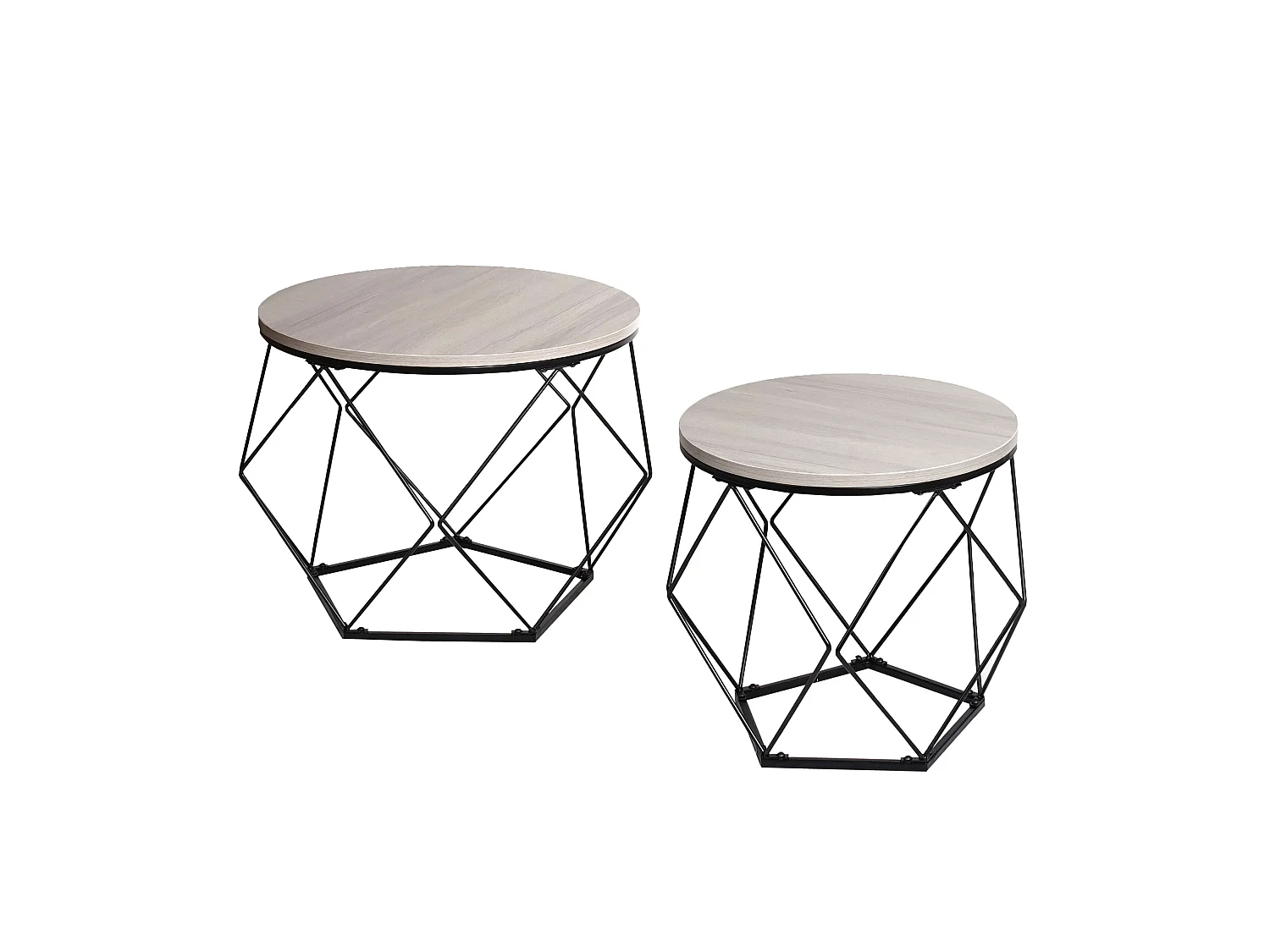 Zestaw stolików kawowych MCW-L37,  wygląd dąb-szary