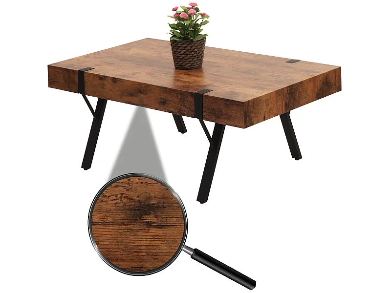 Table basse MCW-L54,  chêne sauvage foncé