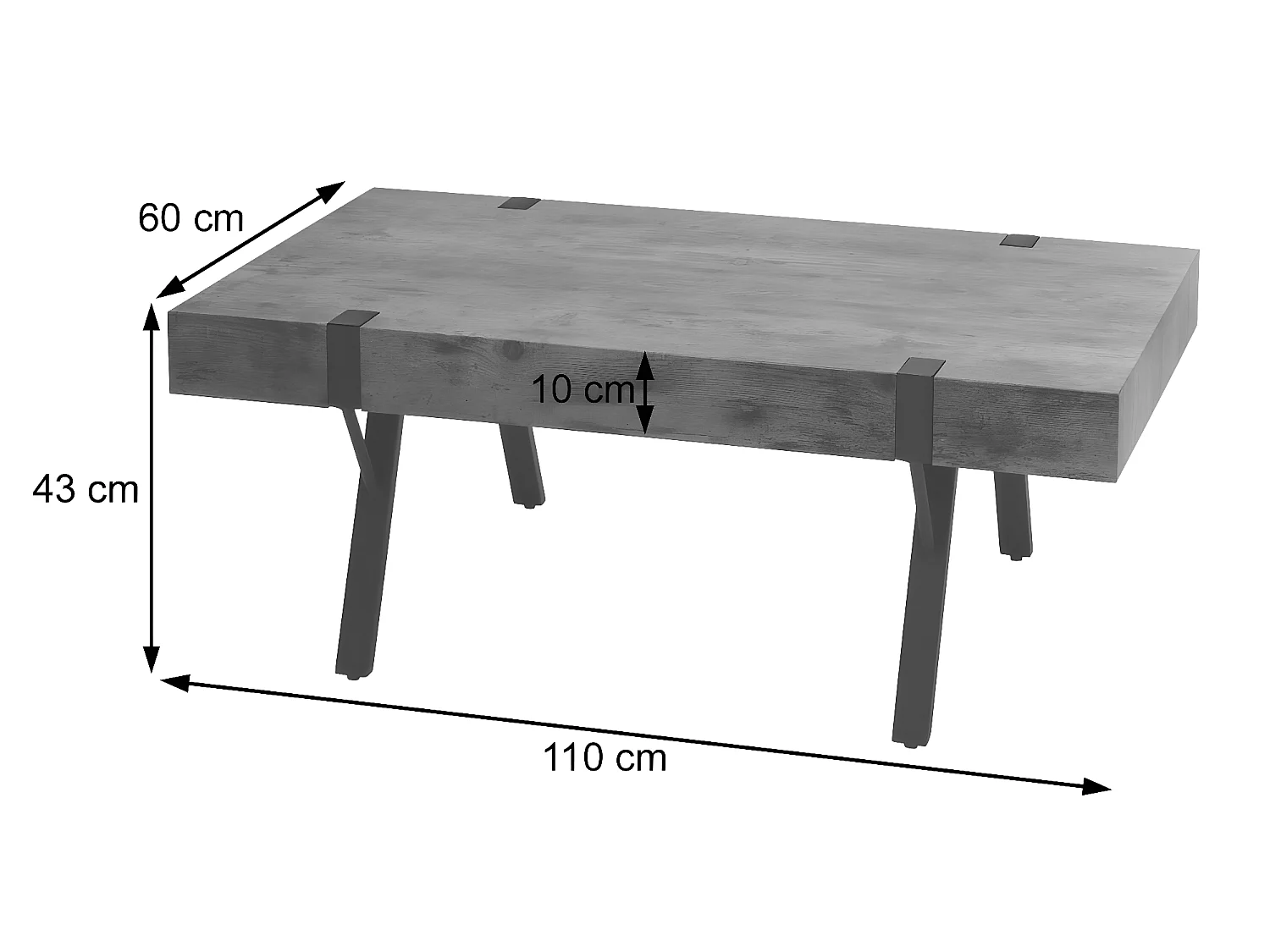 Table basse MCW-L54,  chêne sauvage foncé