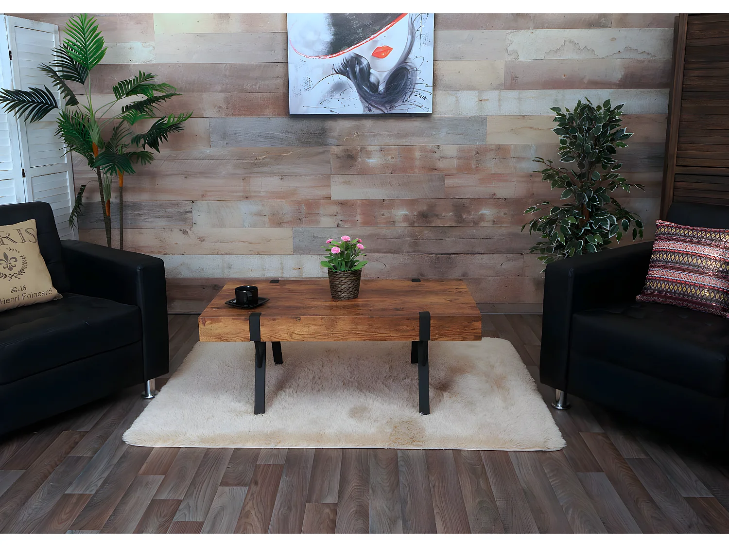 Table basse MCW-L54,  chêne sauvage foncé