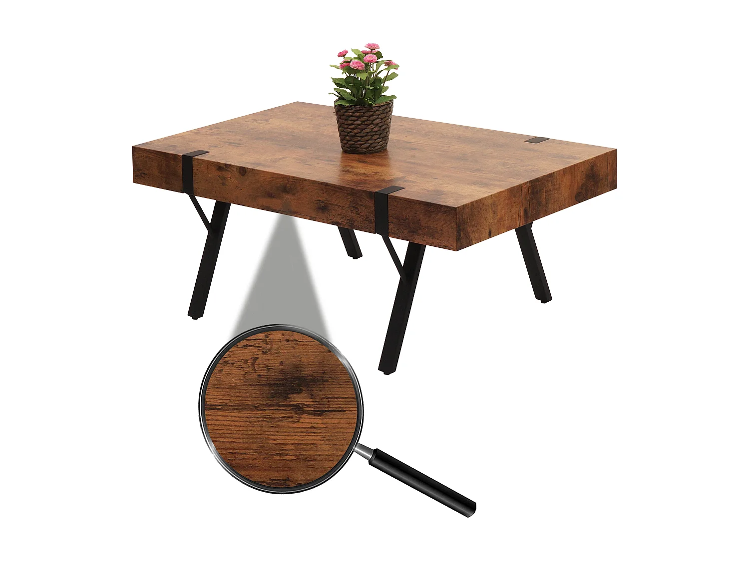 Stolik kawowy MCW-L54,  ciemny dziki dąb