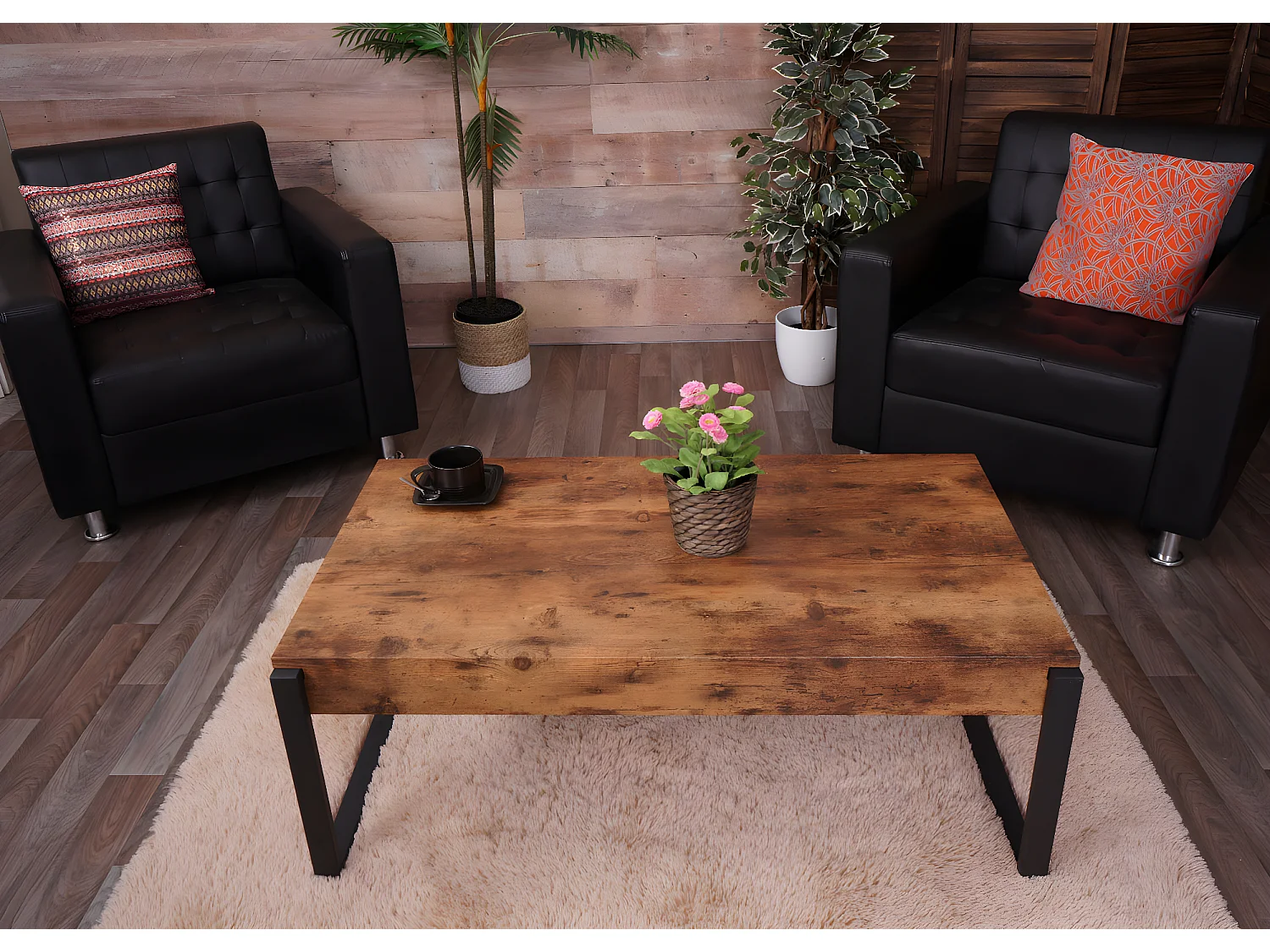 Table basse MCW-L53,  chêne sauvage foncé