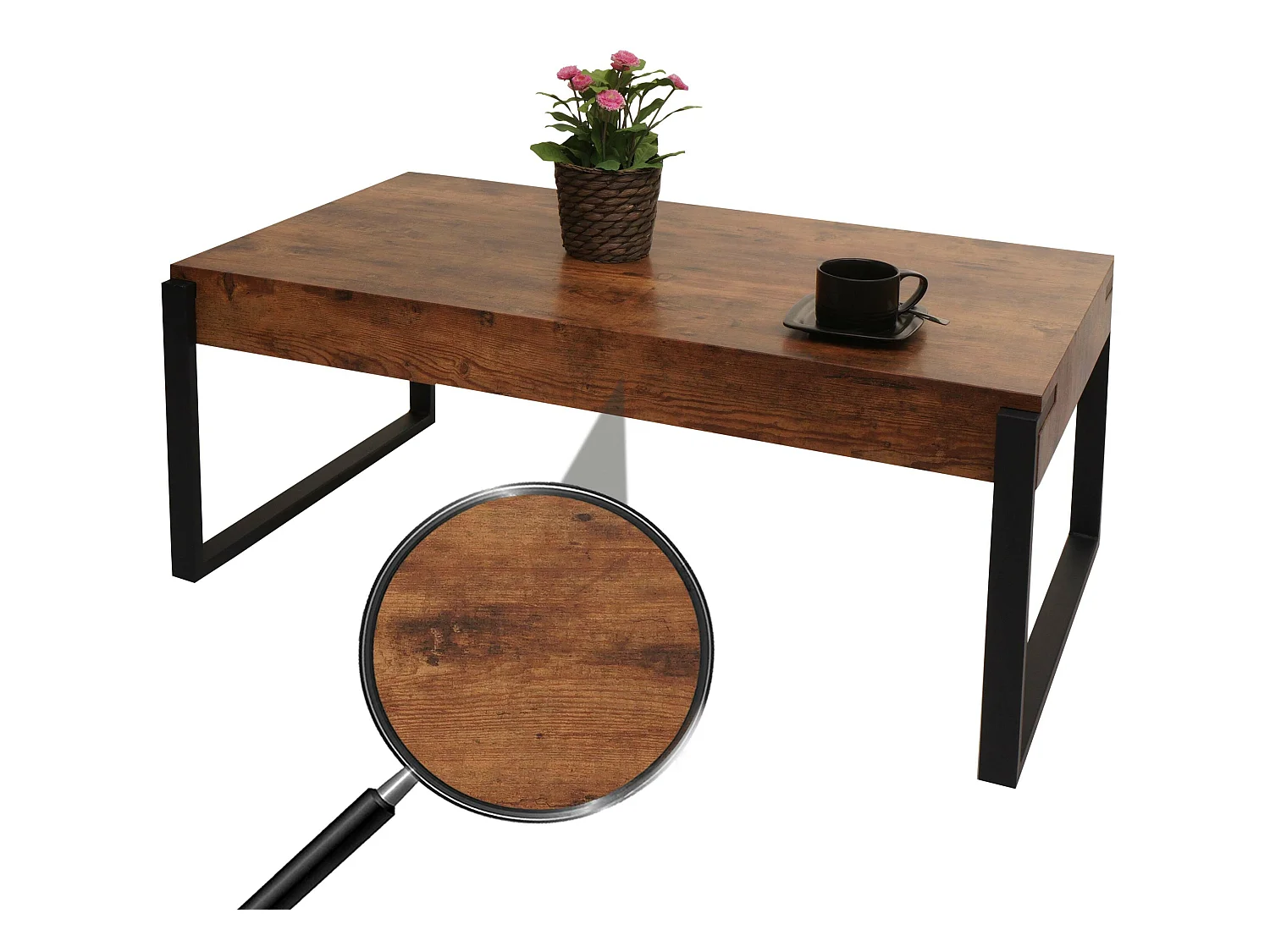 Table basse MCW-L53,  chêne sauvage foncé