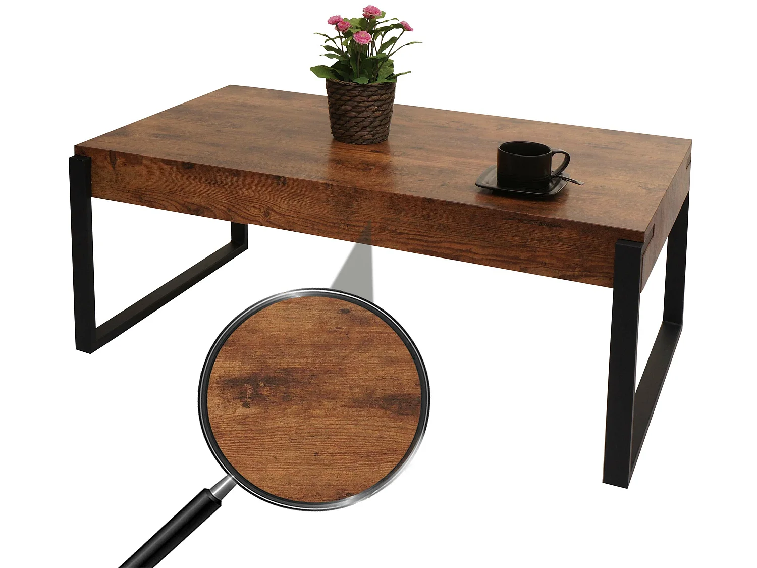 Couchtisch MCW-L53, Dunkle Wildeiche