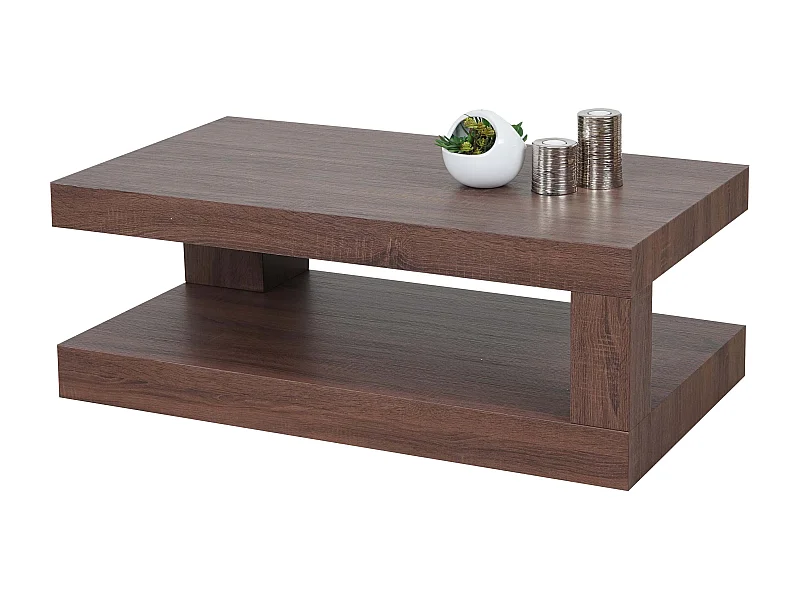 Table basse MCW-A32 Structure 3D,  aspect chêne marron