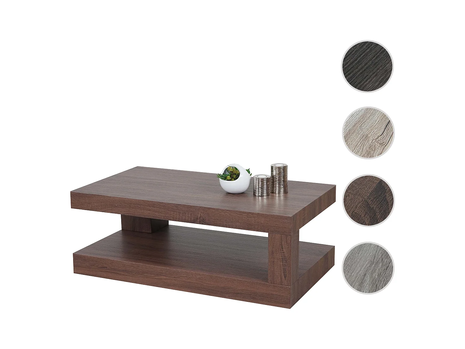 Salontafel MCW-A32 3D-structuur,  bruine eik-look