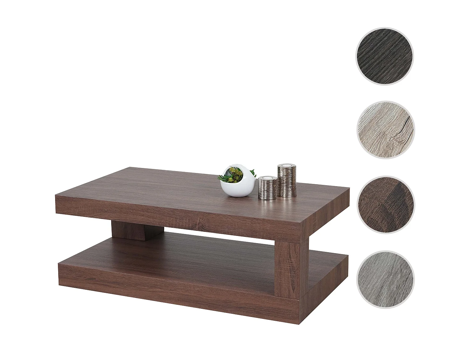 Table basse MCW-A32 Structure 3D,  aspect chêne marron