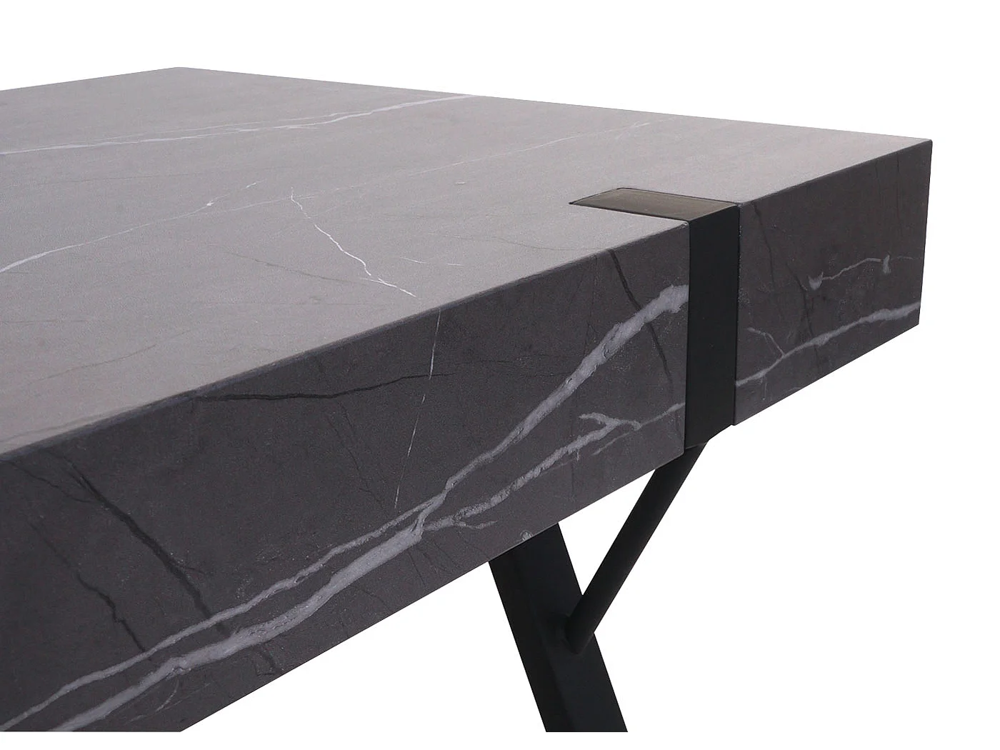 Stolik kawowy MCW-L54,  marmurowy wygląd szary