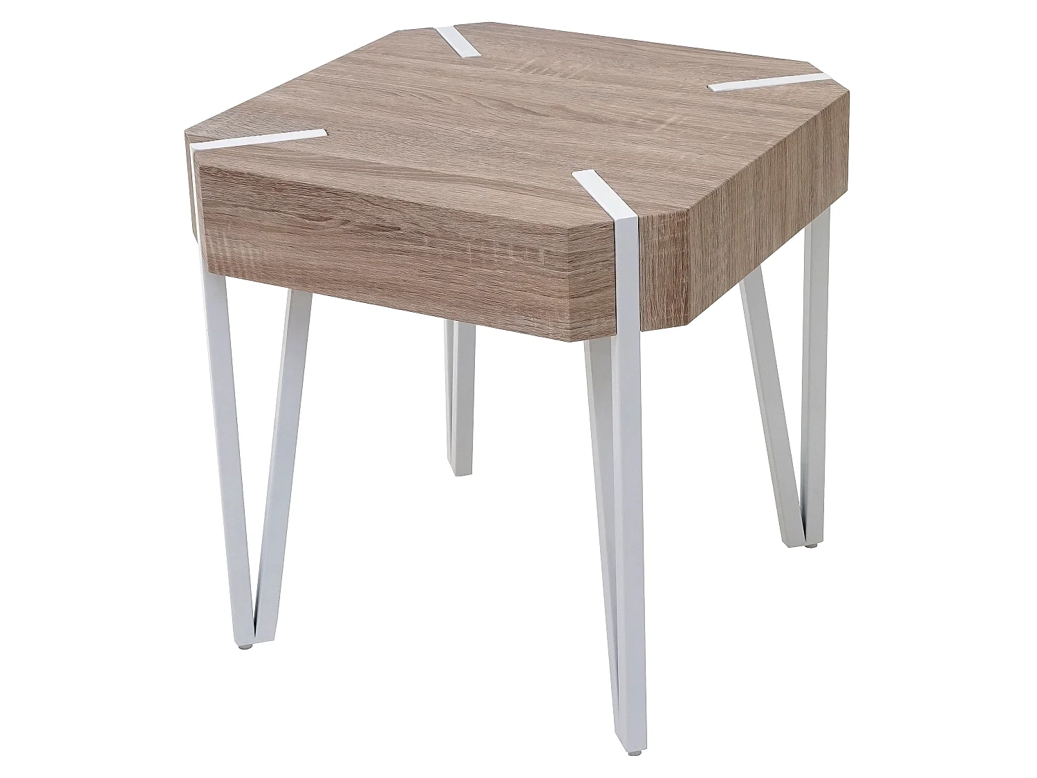 Salontafel Genk T574,  eiken, lichtgekleurde metalen poten