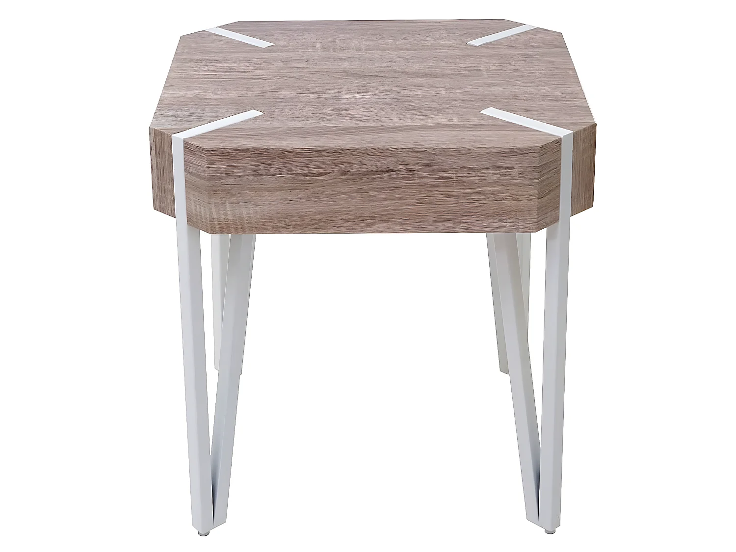 Salontafel Genk T574,  eiken, lichtgekleurde metalen poten