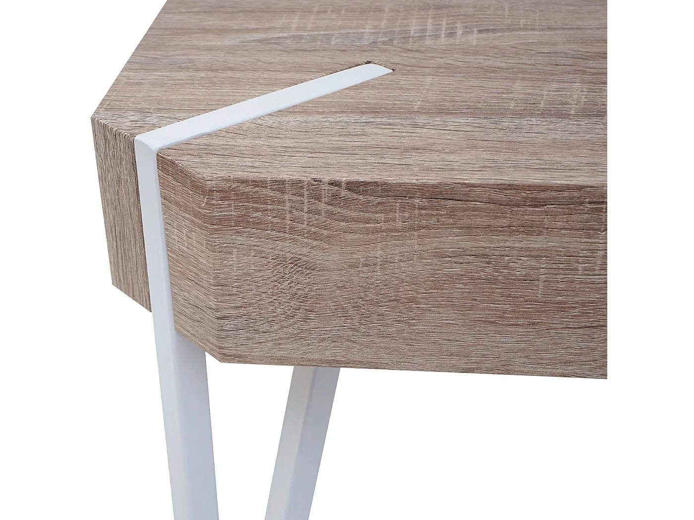 Salontafel Genk T574,  eiken, lichtgekleurde metalen poten