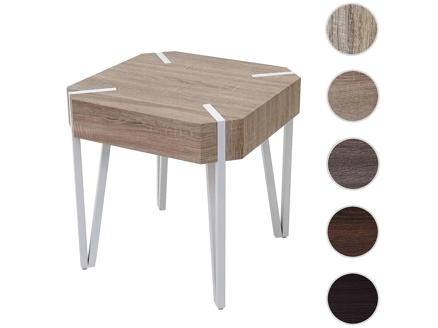 Salontafel Genk T574,  eiken, lichtgekleurde metalen poten