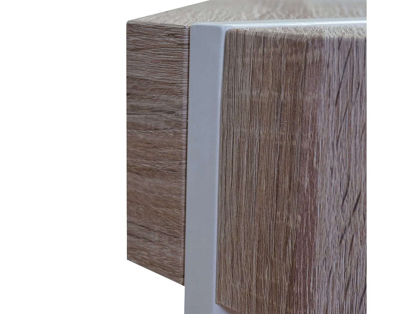 Stolik kawowy Genk T574,  dąb, jasne metalowe nogi