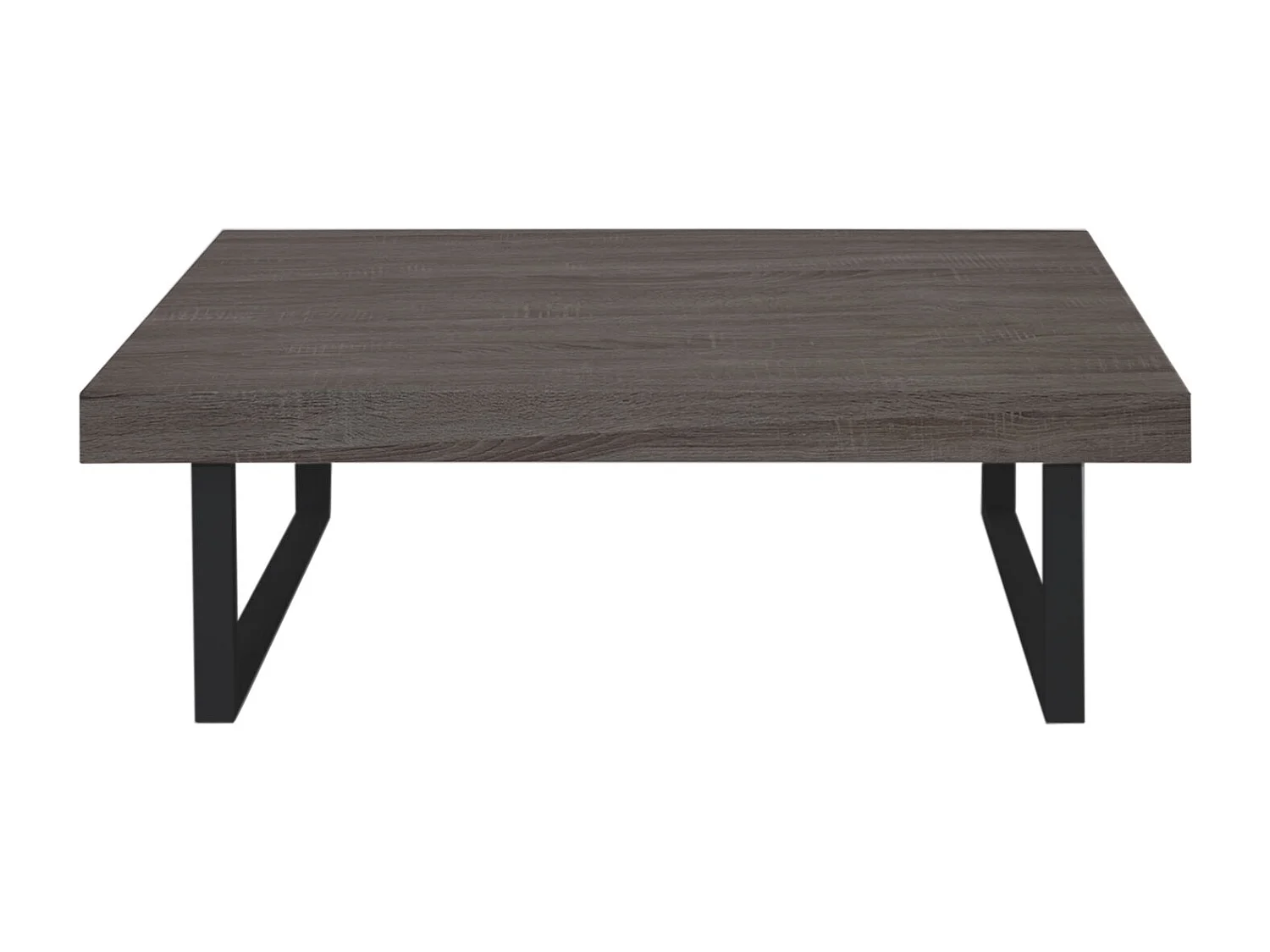 Table basse Genk T576,  chêne foncé, pieds métalliques