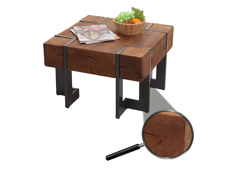 Mesa de centro MCW-A15,  marrón 60x60cm