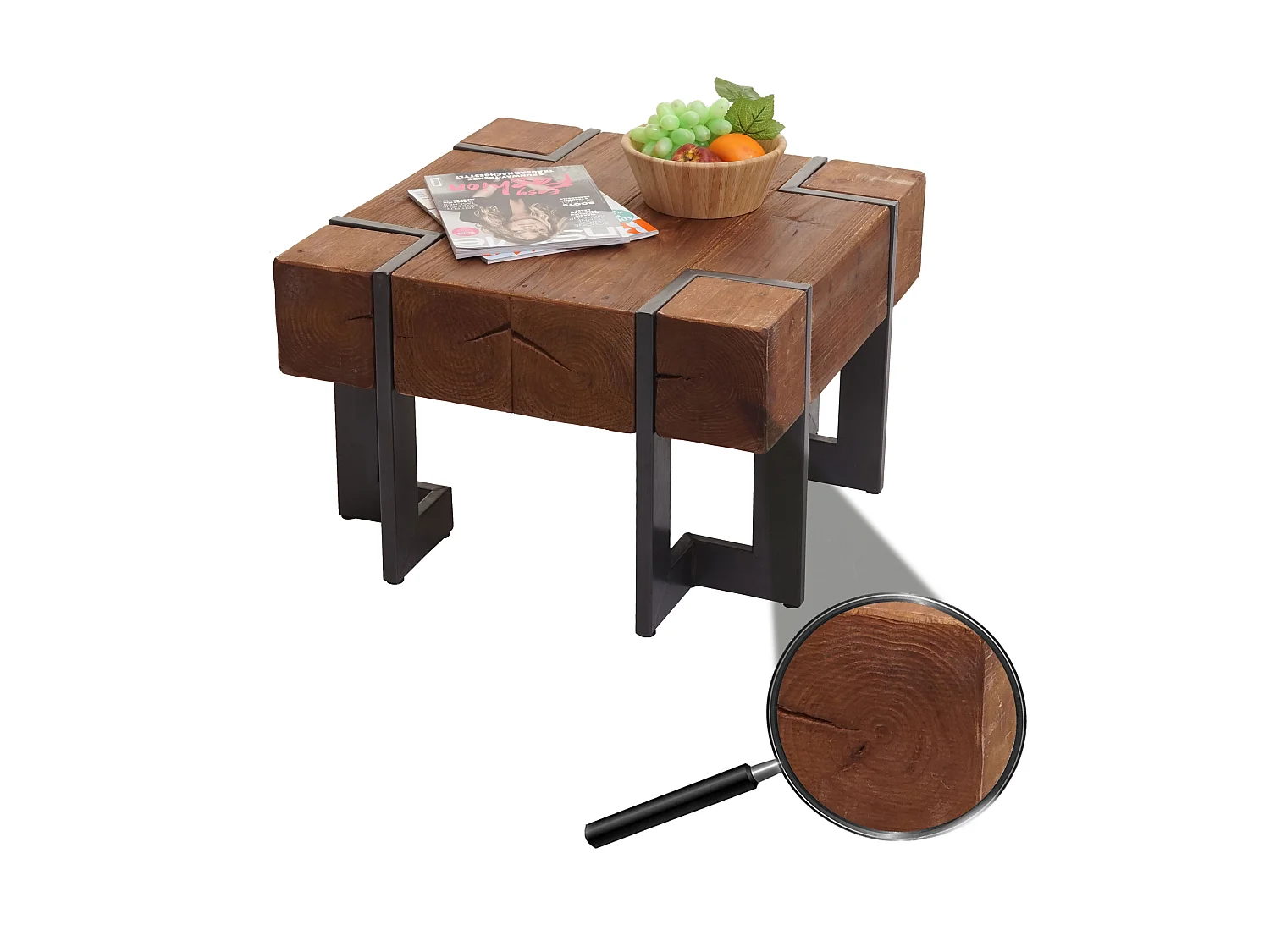 Table basse MCW-A15,  brun 60x60cm