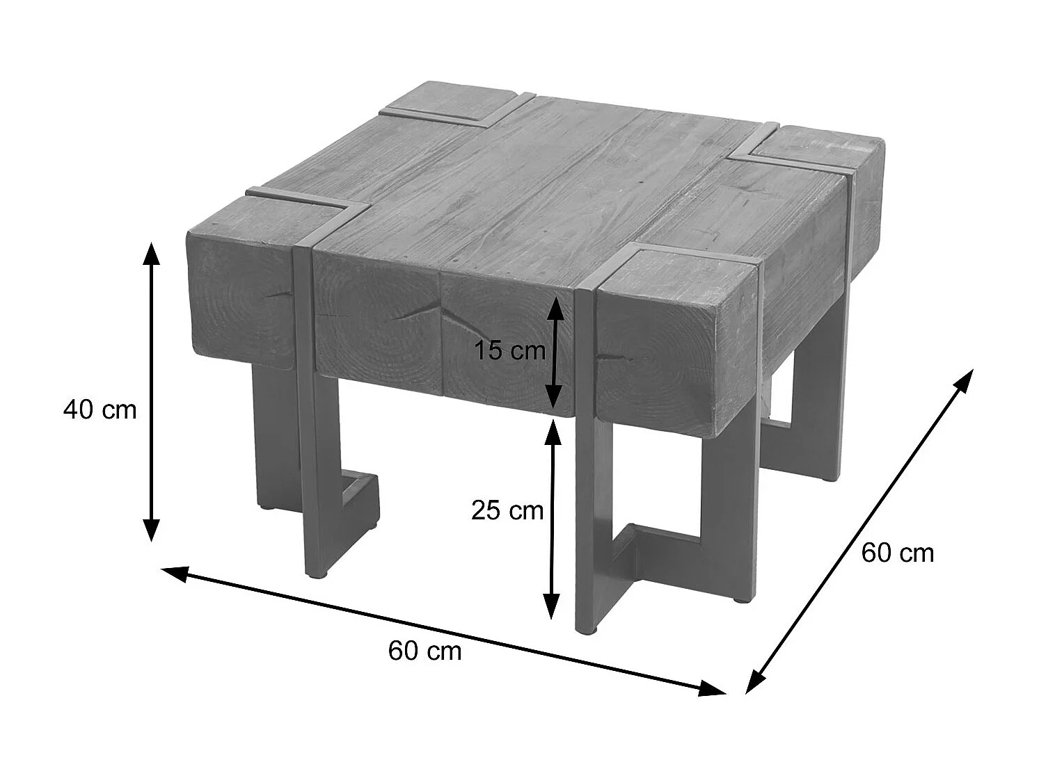 Stolik kawowy MCW-A15,  brązowy 60x60cm