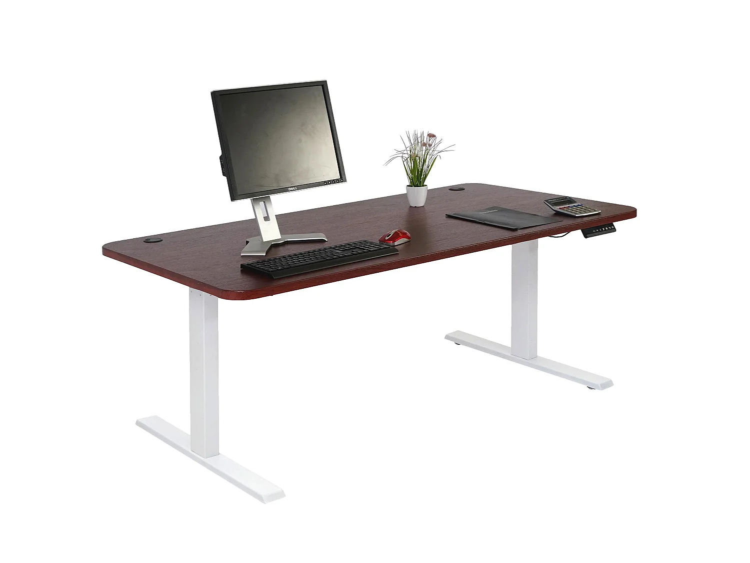 Schreibtisch MCW-D40, Kirsch-Dekor, weiß