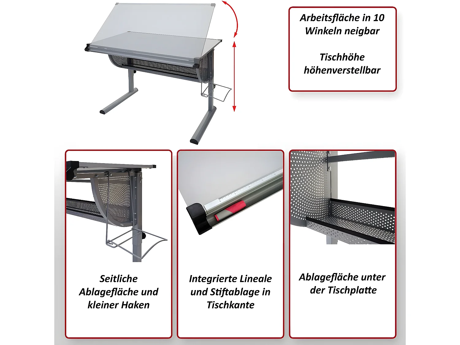 Pupitre escolar Preston,  natural, haya