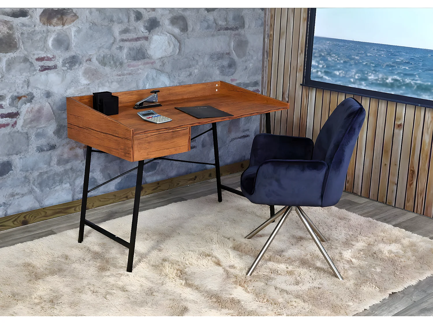 Bureau MCW-J97 3D-structuur,  bruin