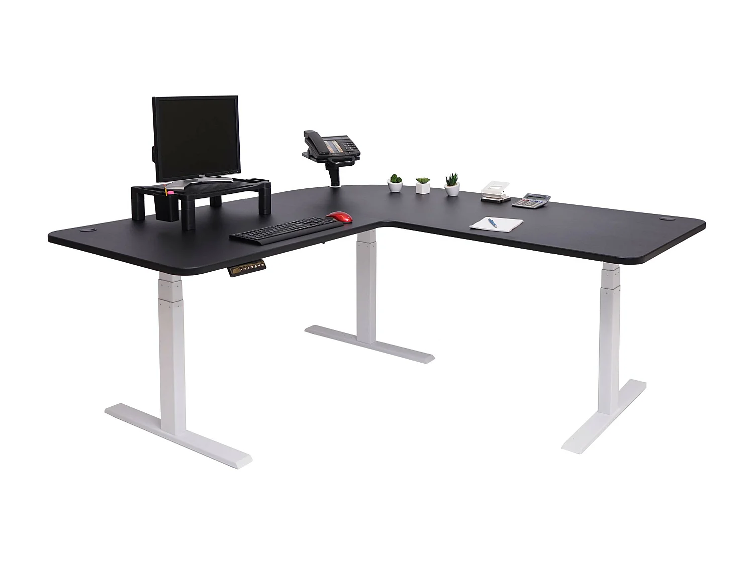 Eck-Schreibtisch MCW-D40, Schwarz, weiß