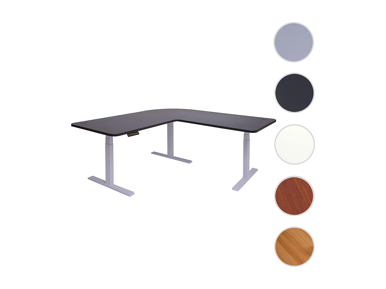 Eck-Schreibtisch MCW-D40, Schwarz, weiß