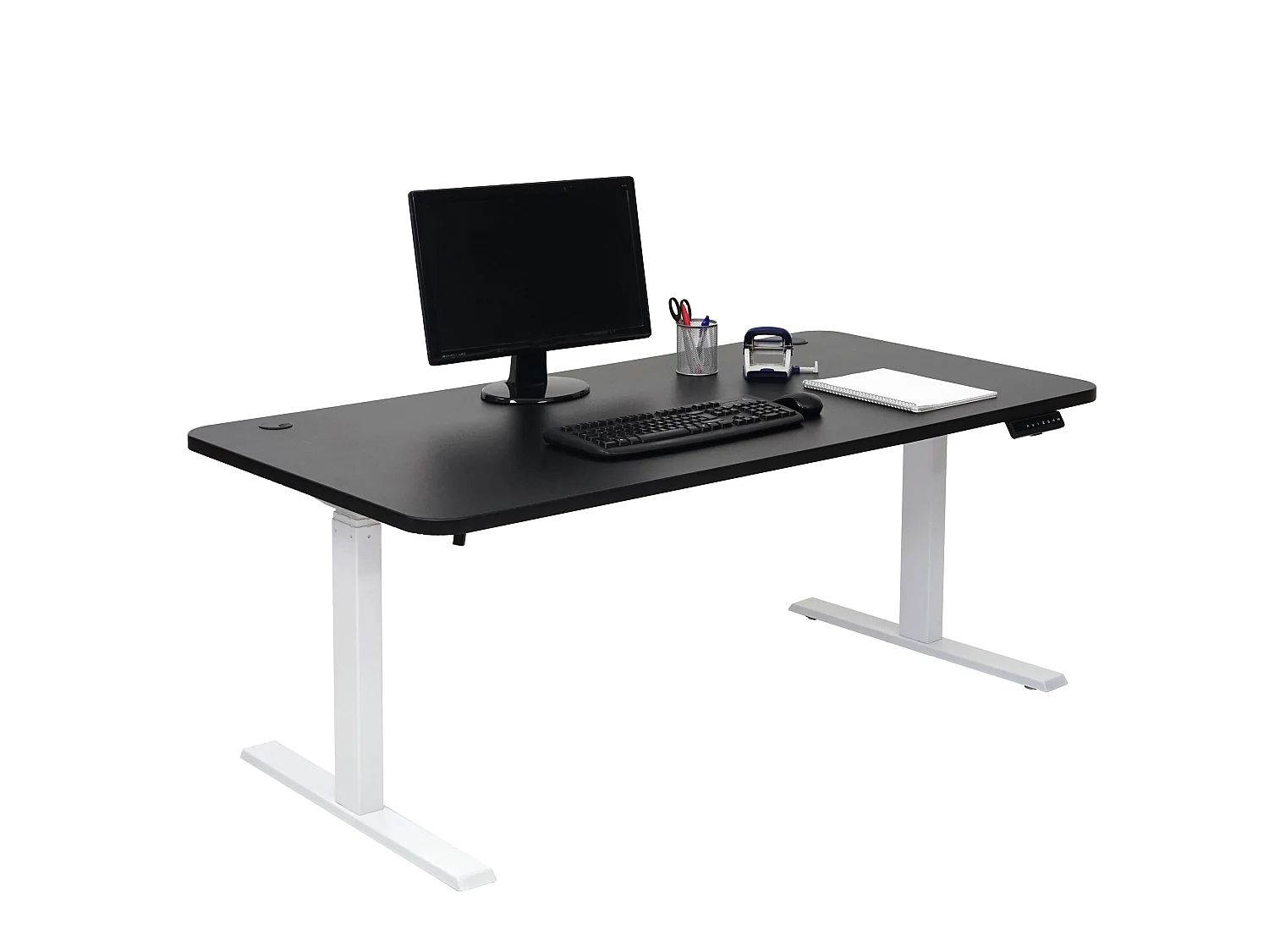 Schreibtisch MCW-D40, Schwarz, weiß