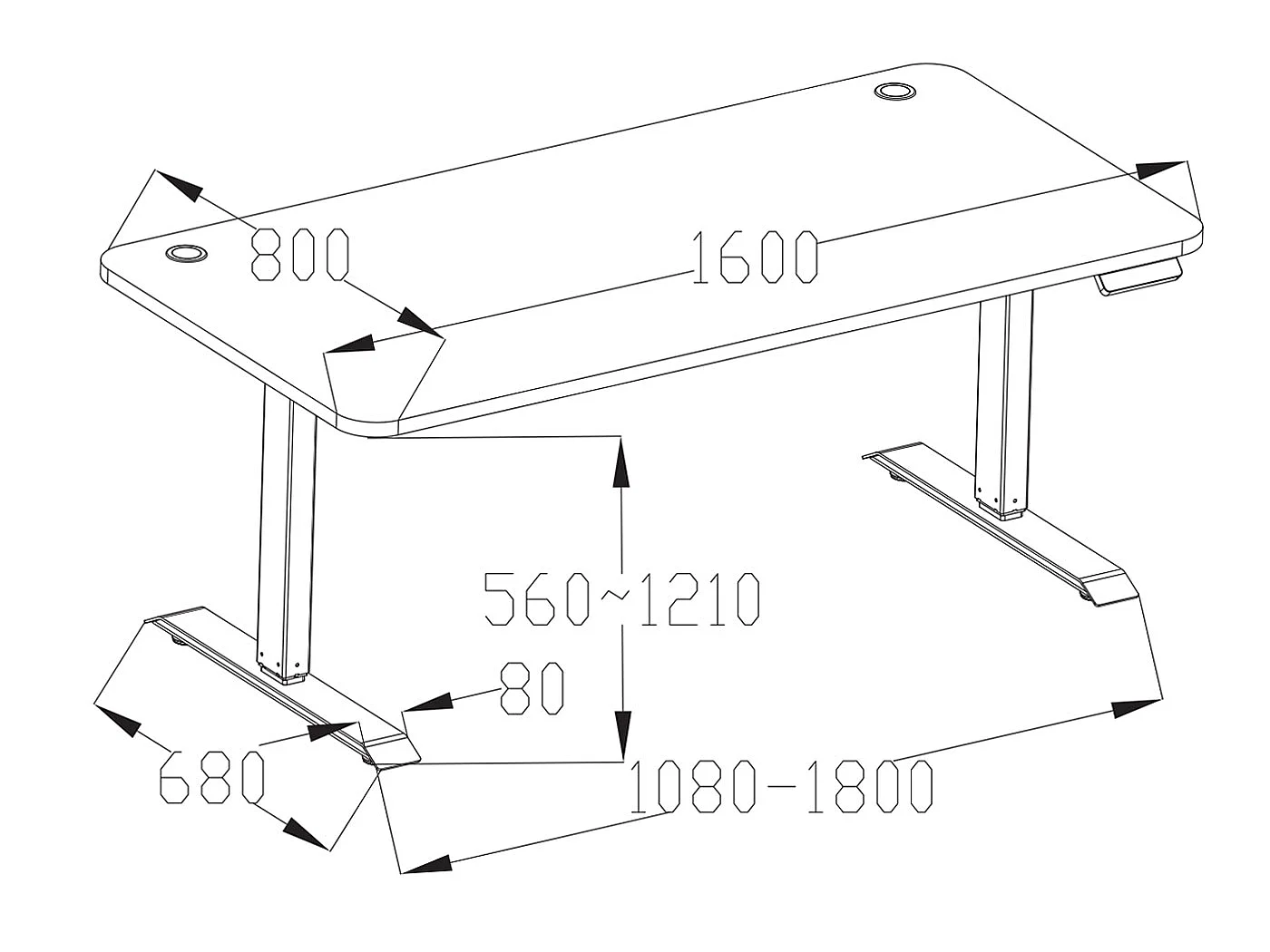 Schreibtisch MCW-D40, Schwarz, weiß