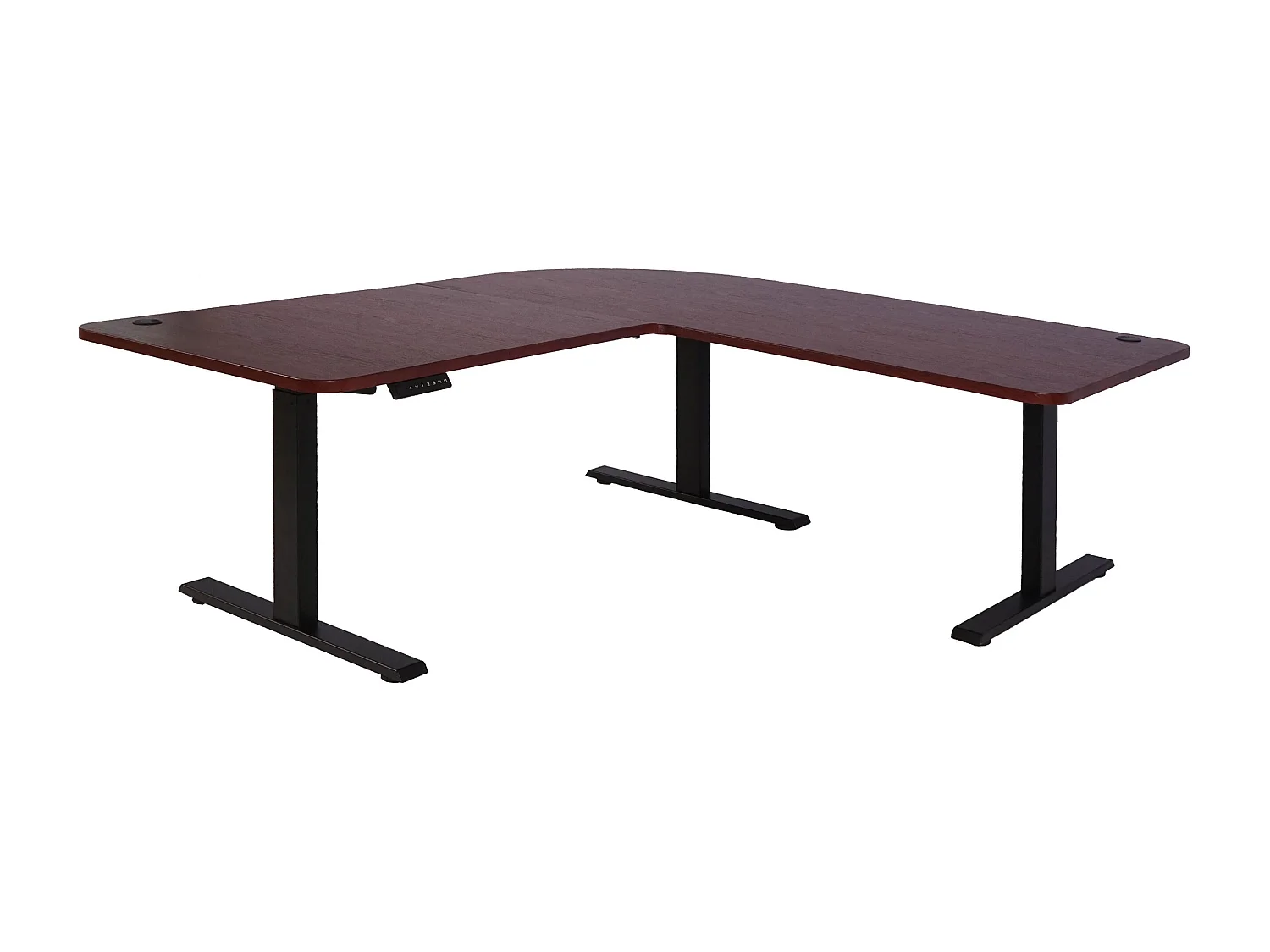 Eck-Schreibtisch MCW-D40, Kirsch-Dekor, schwarz