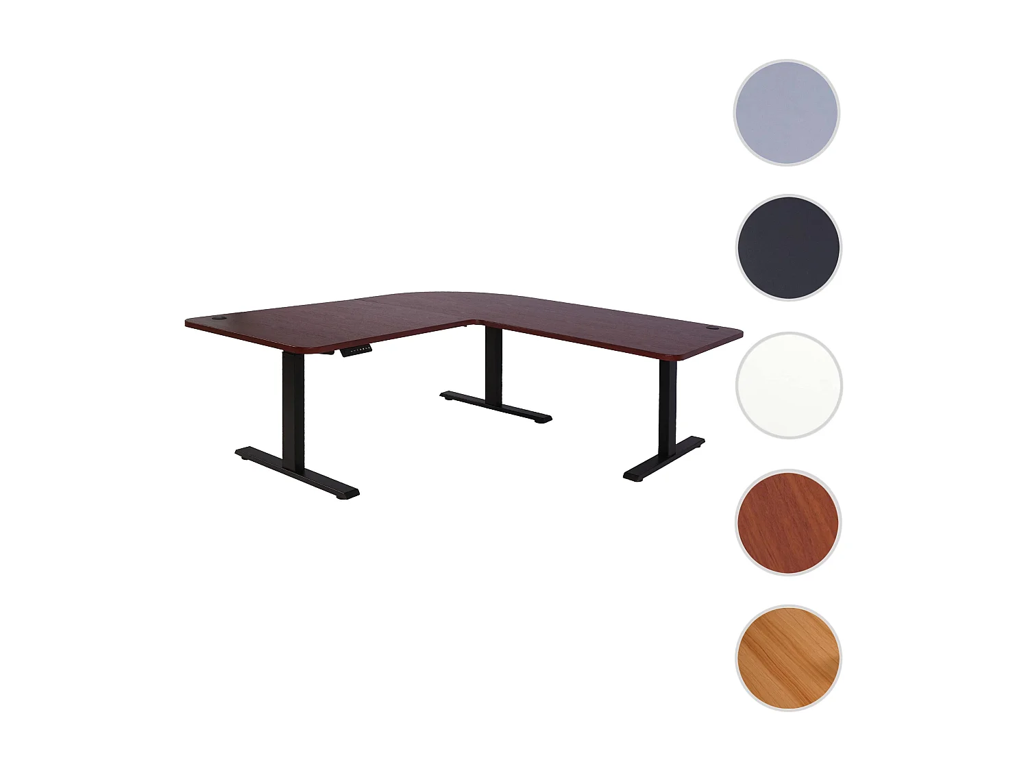 Eck-Schreibtisch MCW-D40, Kirsch-Dekor, schwarz