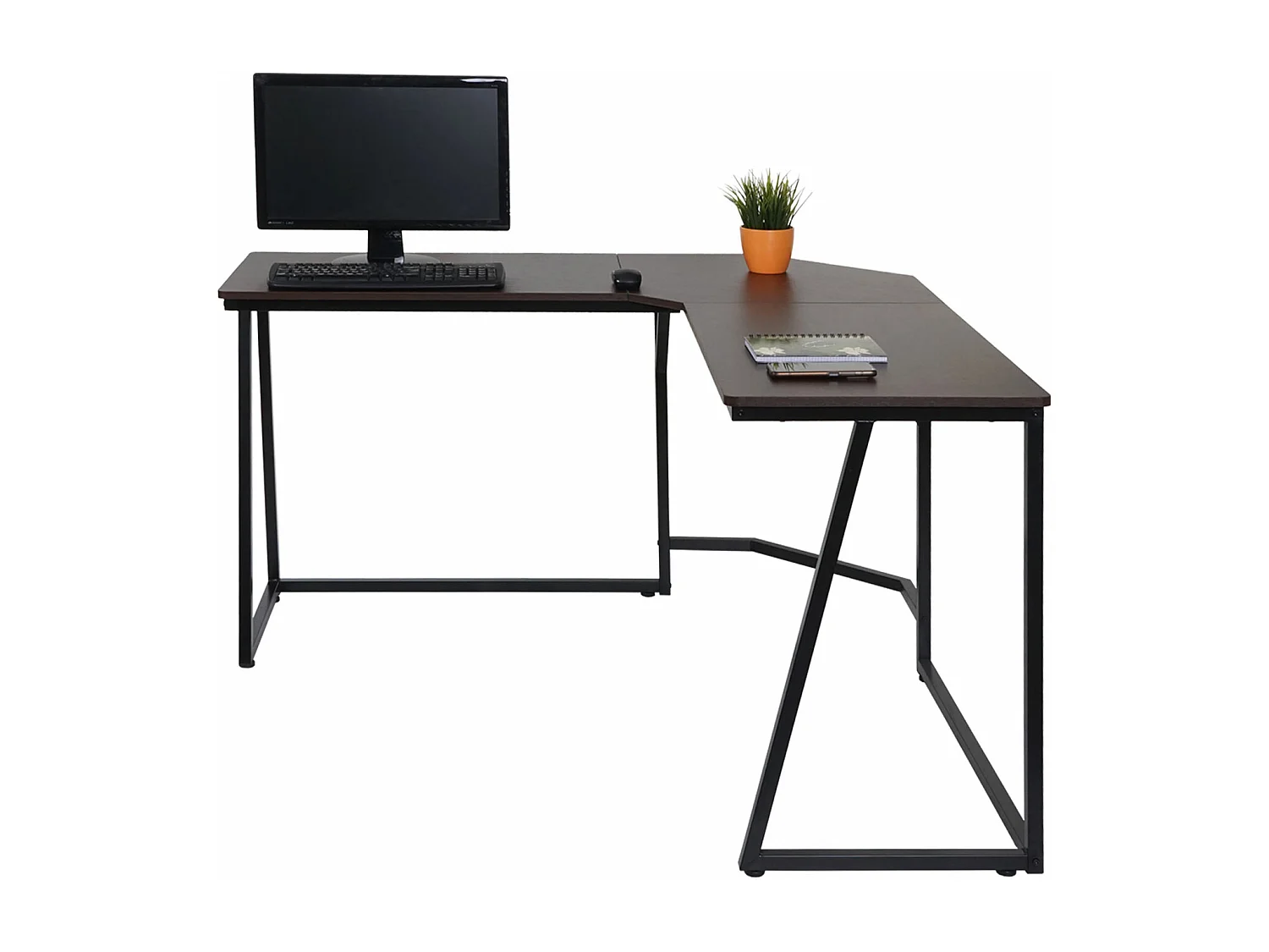 Biurko narożne MCW-K66,  ciemny brąz