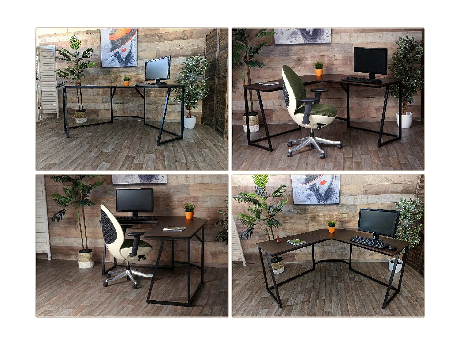 Biurko narożne MCW-K66,  ciemny brąz