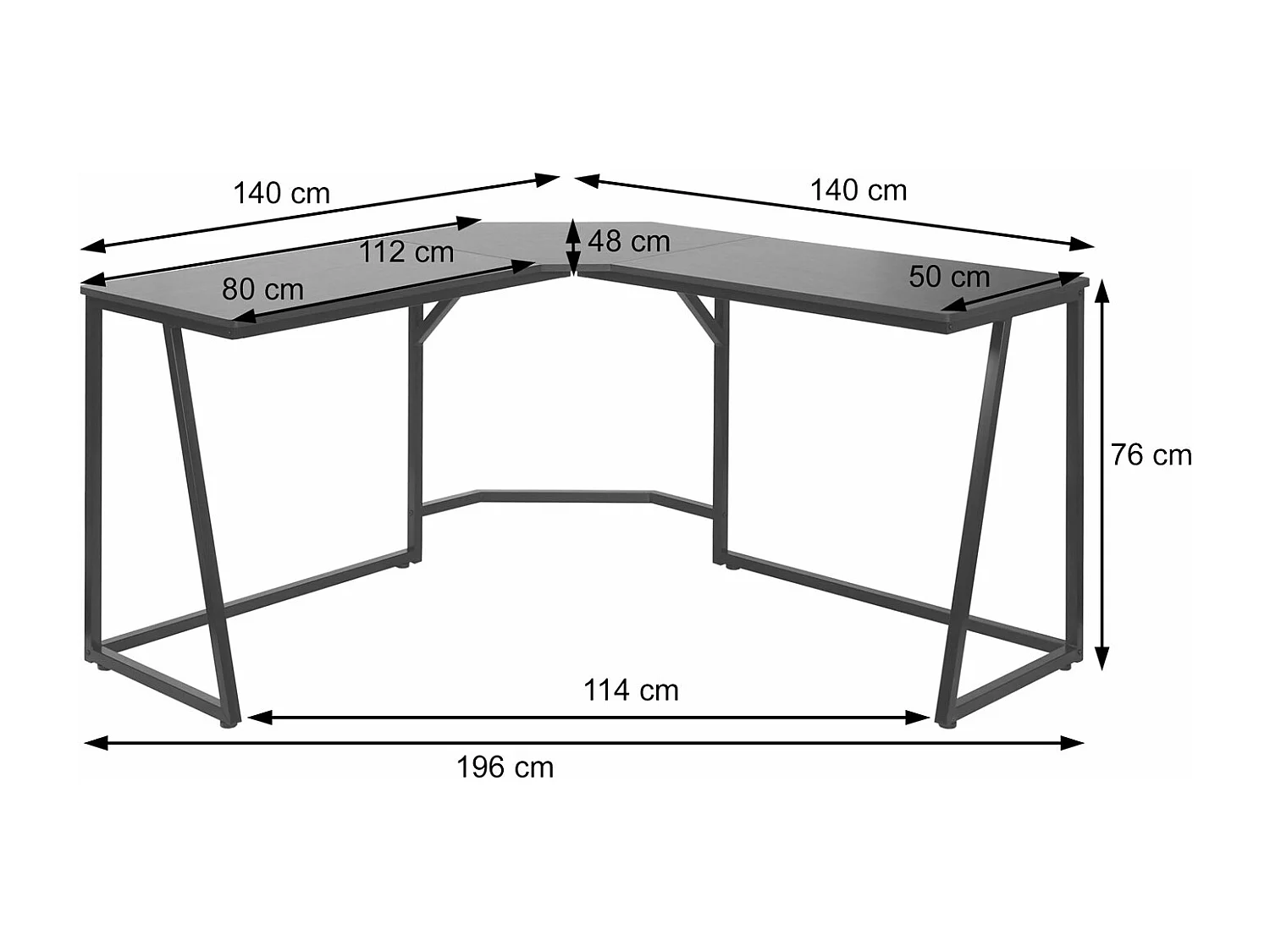 Hoekbureau MCW-K66,  donkerbruin