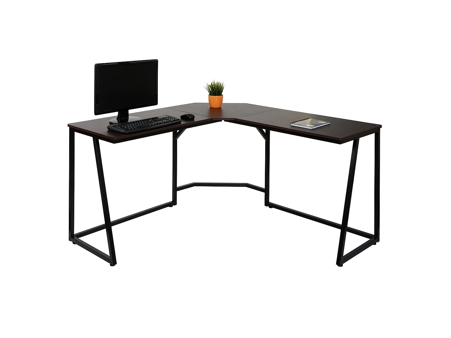 Bureau d'angle MCW-K66,  brun foncé