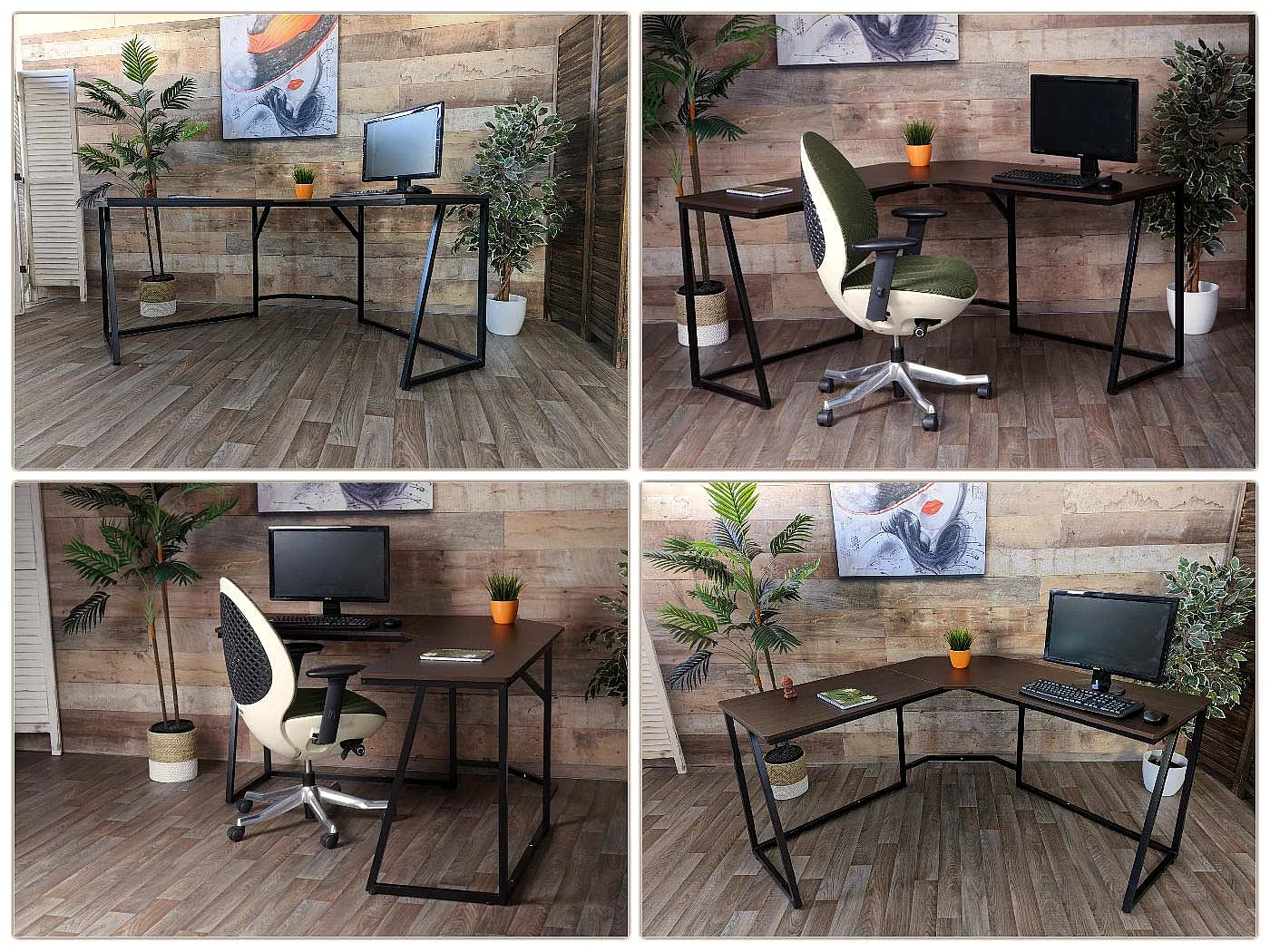 Bureau d'angle MCW-K66,  brun foncé