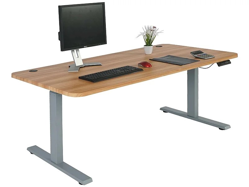 Schreibtisch MCW-D40, Eiche-Dekor, grau