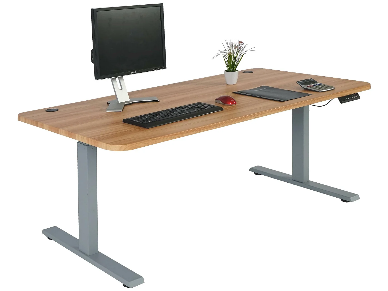 Schreibtisch MCW-D40, Eiche-Dekor, grau