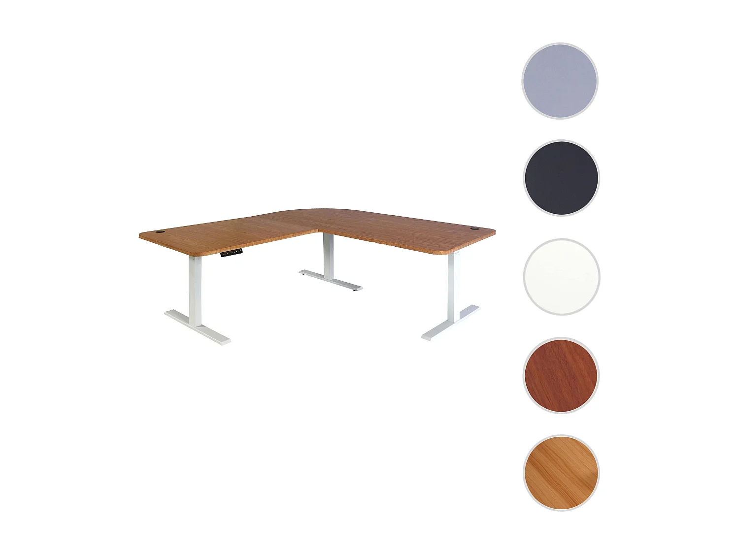 Eck-Schreibtisch MCW-D40, Braun Strukur, weiß