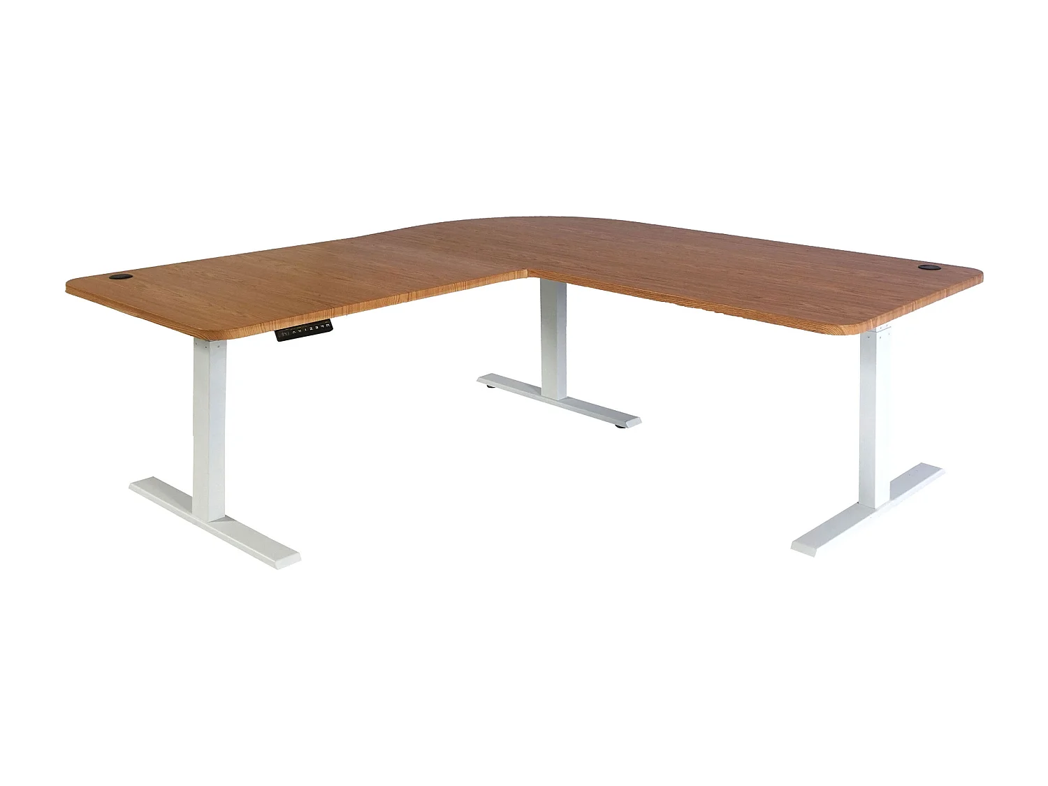 Eck-Schreibtisch MCW-D40, Braun Strukur, weiß