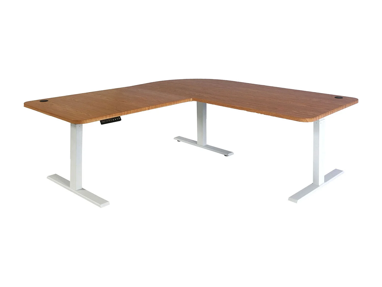 Eck-Schreibtisch MCW-D40, Braun Strukur, weiß