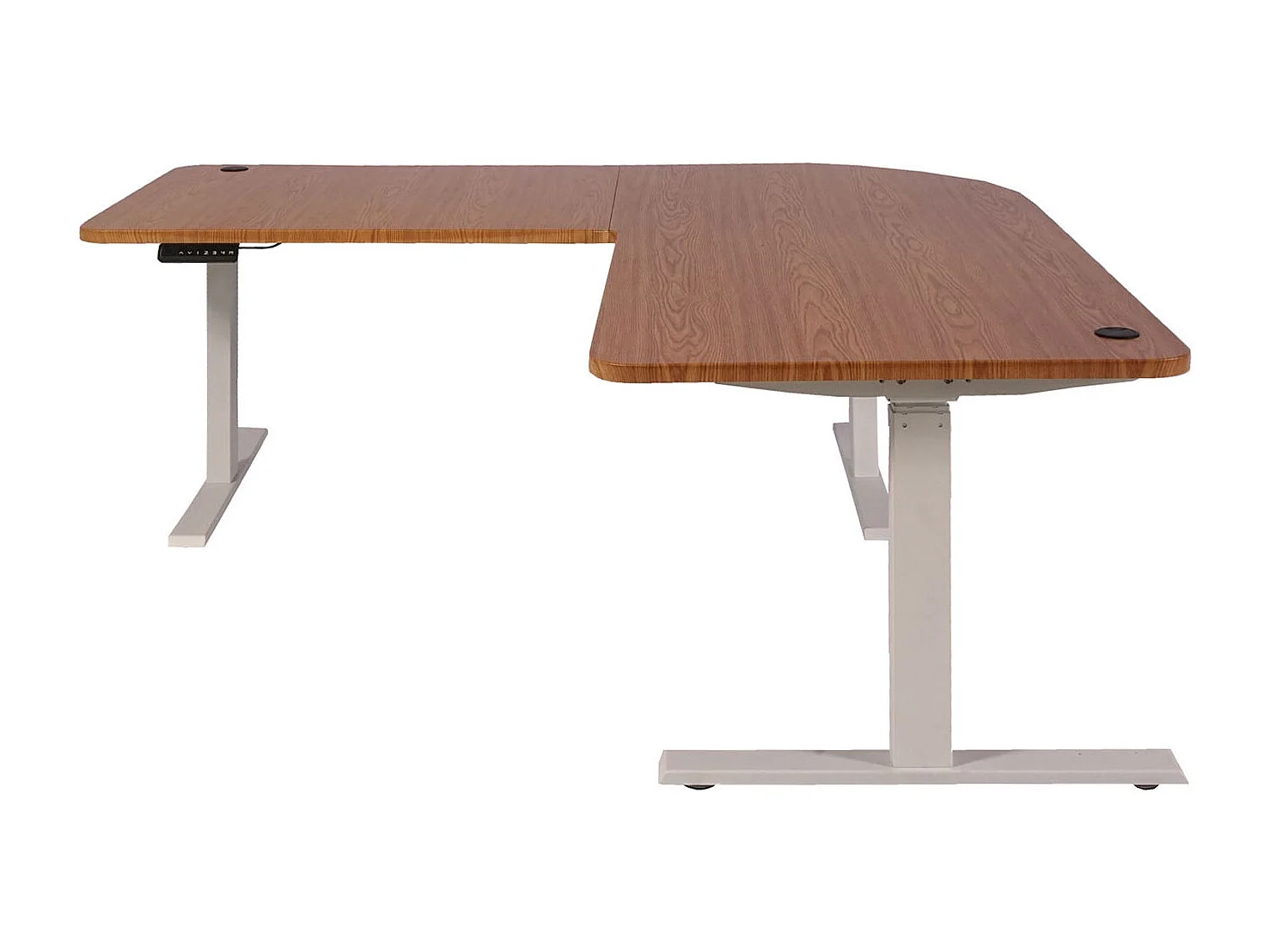 Eck-Schreibtisch MCW-D40, Braun Strukur, weiß