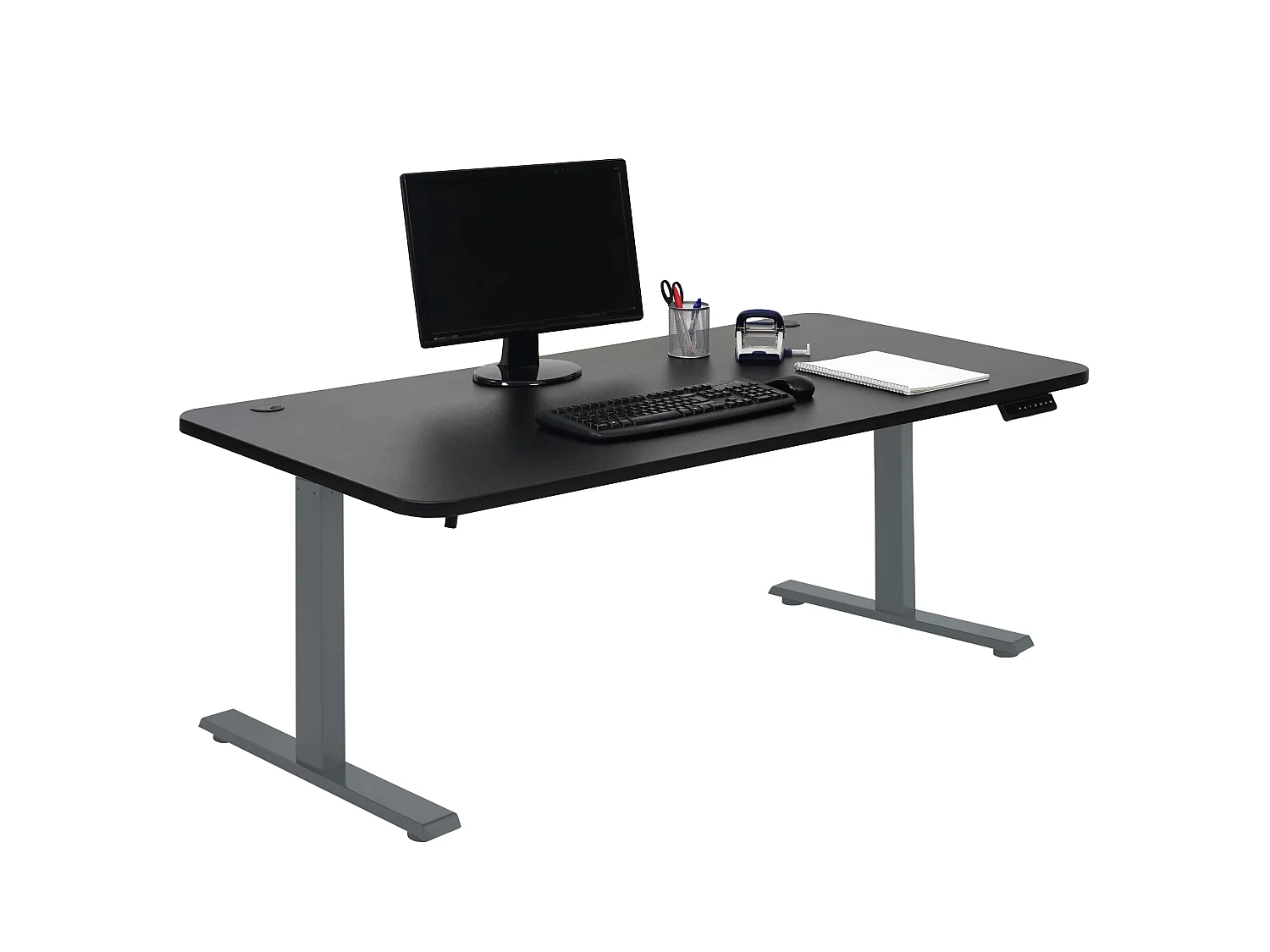 Schreibtisch MCW-D40, Schwarz, anthrazit-grau