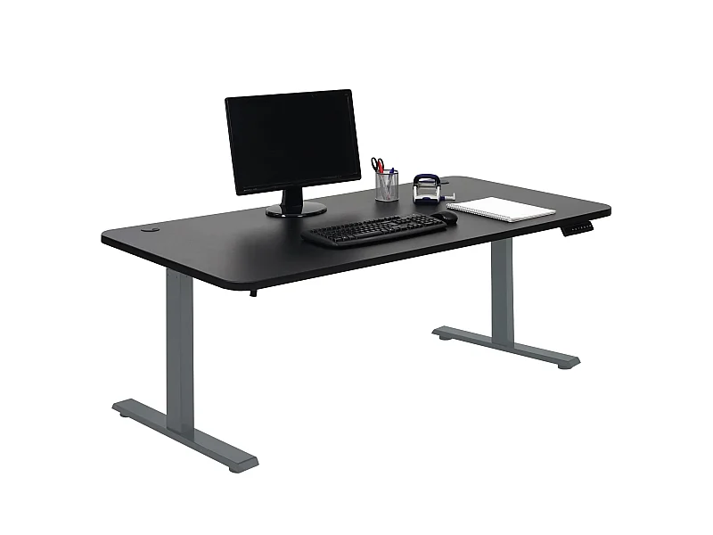 Schreibtisch MCW-D40, Schwarz, anthrazit-grau