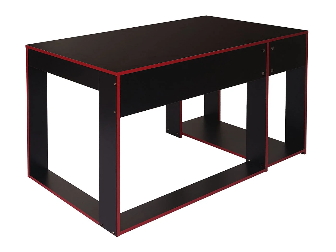 Schreibtisch MCW-J26, Schwarz-rot