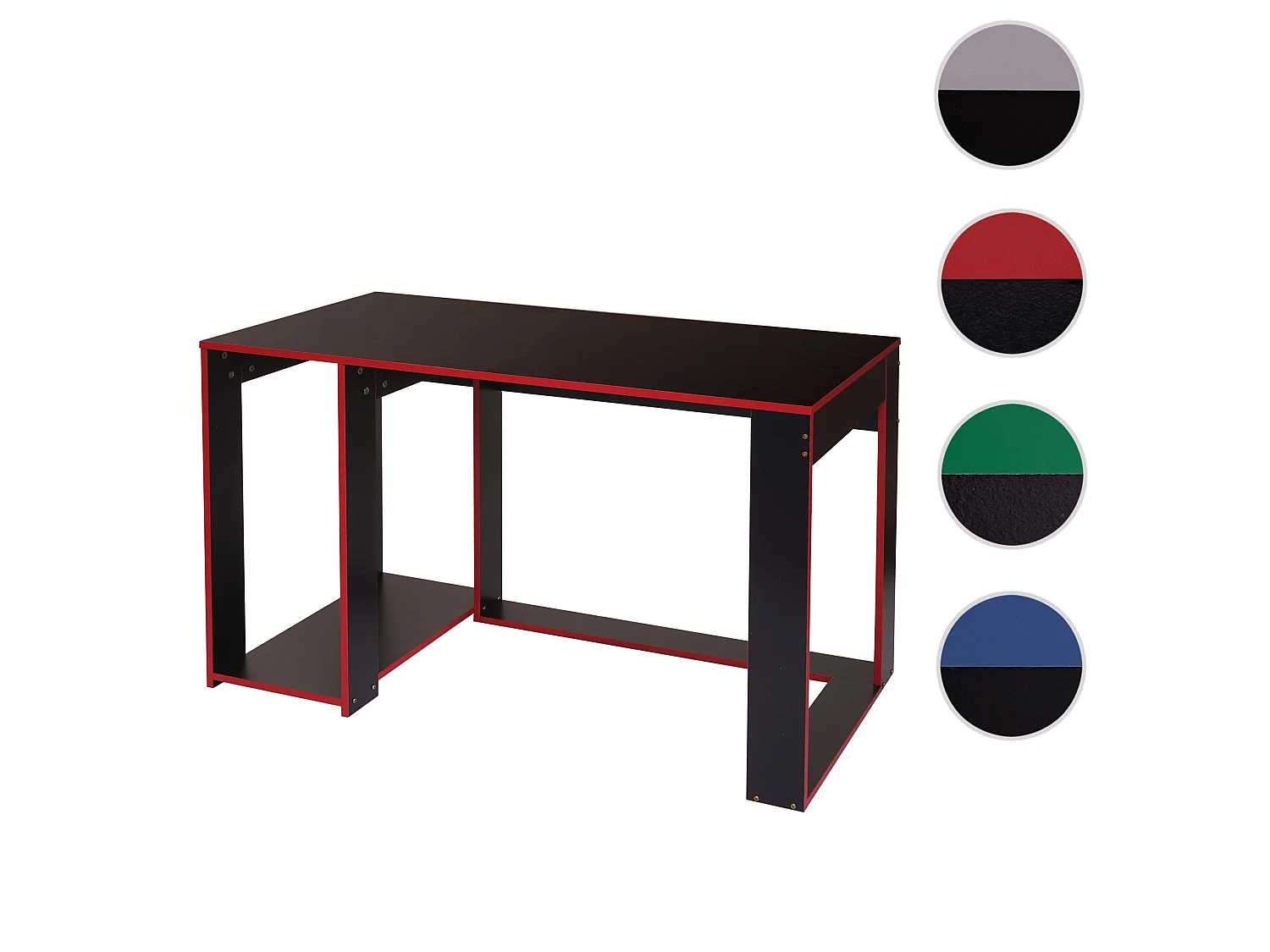 Schreibtisch MCW-J26, Schwarz-rot