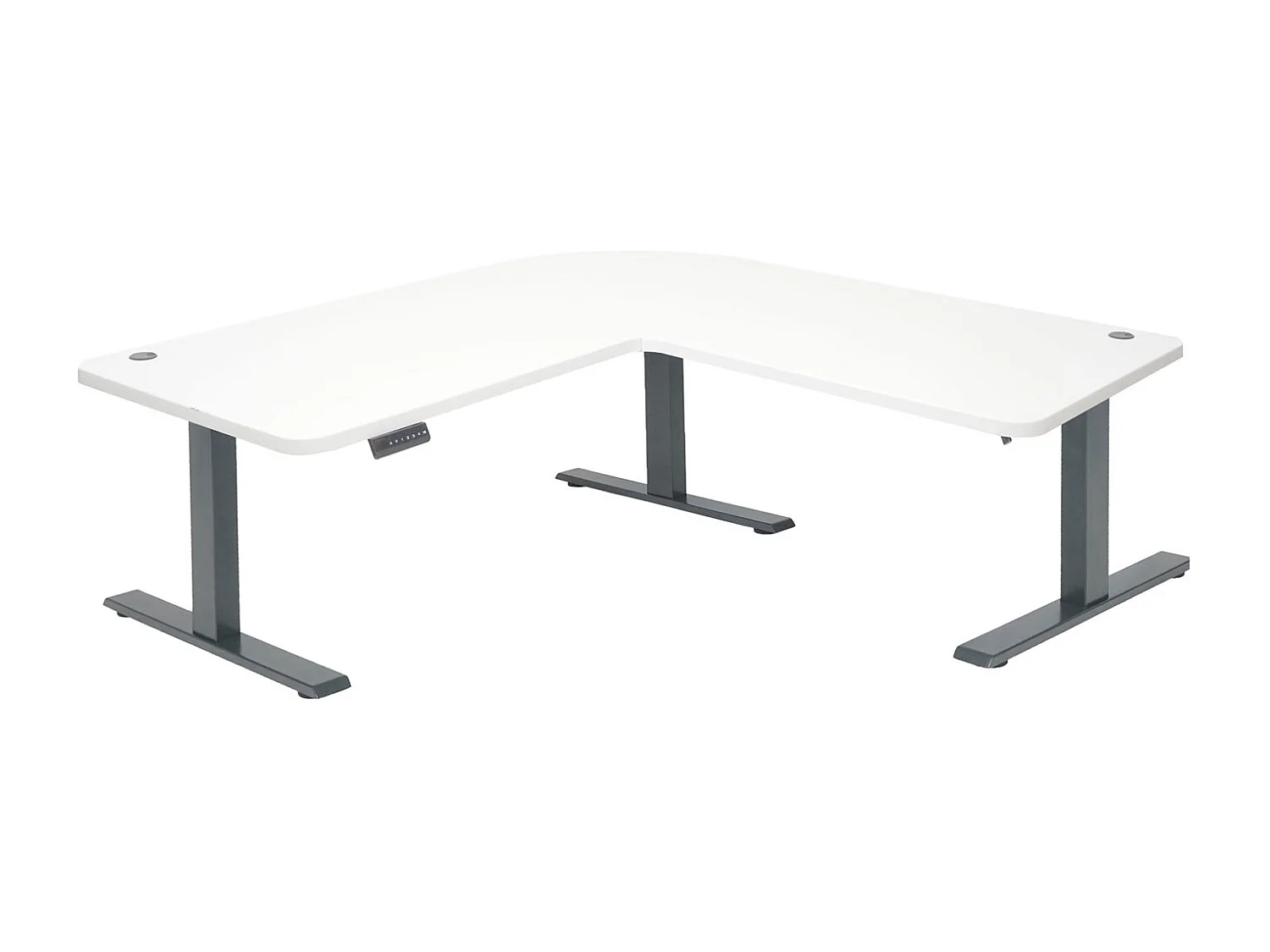 Eck-Schreibtisch MCW-D40, Weiß, anthrazit-grau