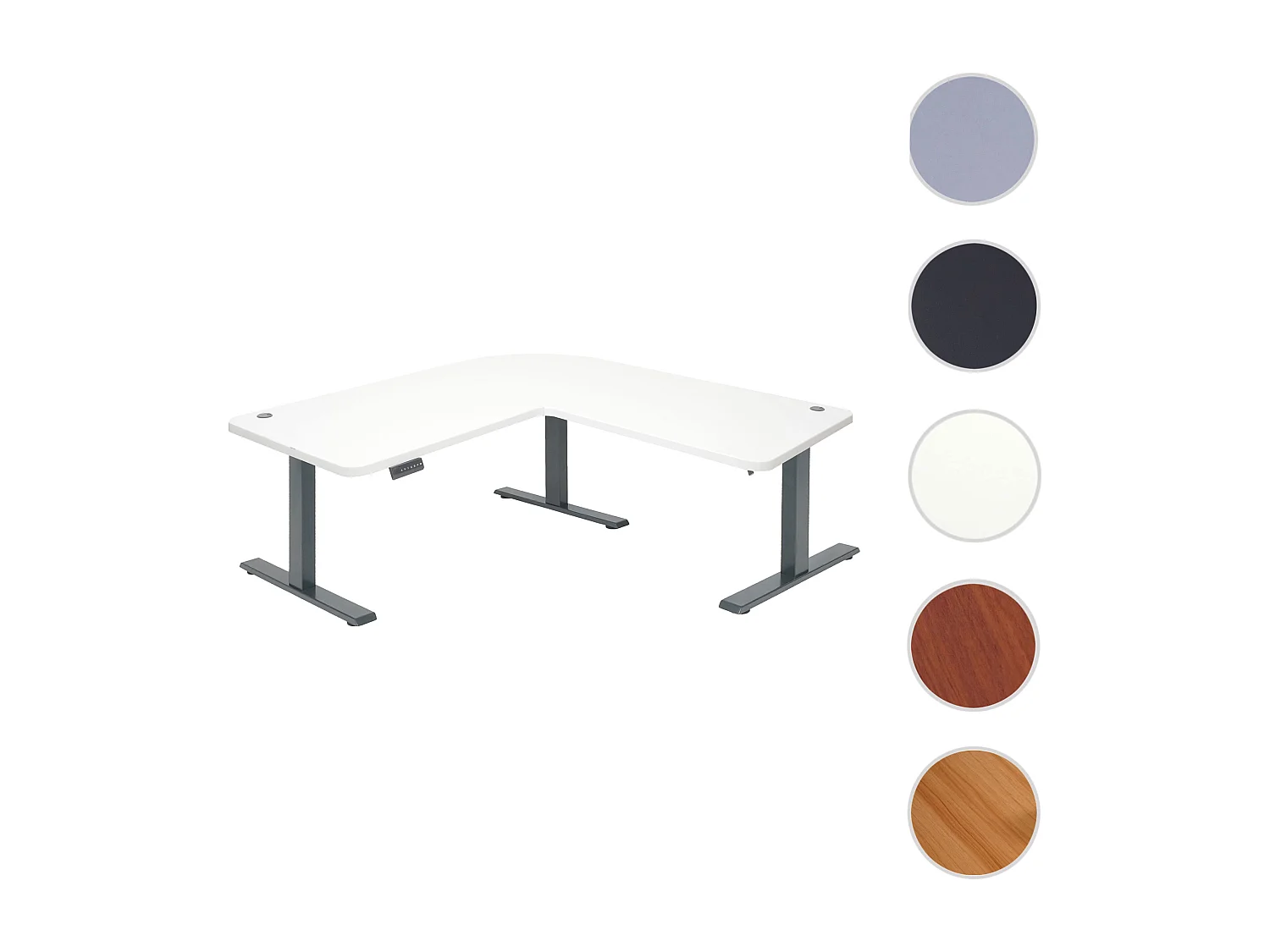 Eck-Schreibtisch MCW-D40, Weiß, anthrazit-grau