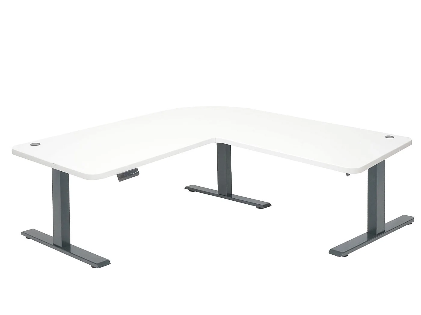 Eck-Schreibtisch MCW-D40, Weiß, anthrazit-grau