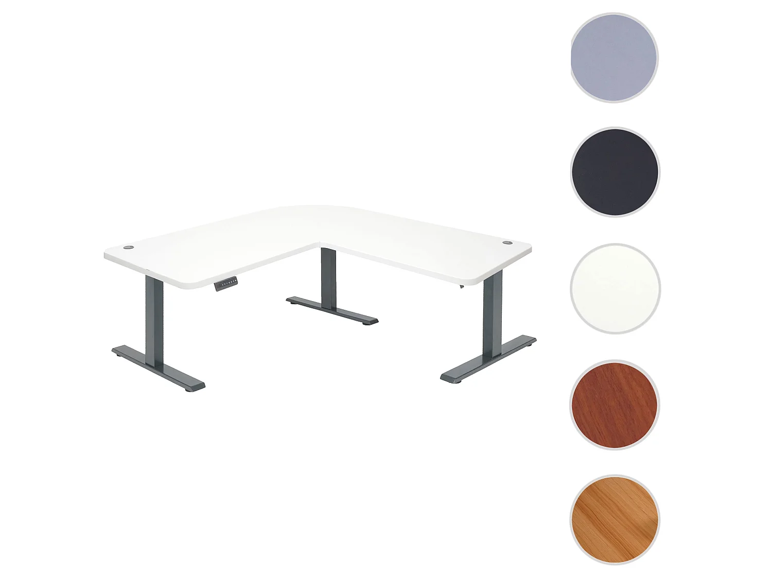 Eck-Schreibtisch MCW-D40, Weiß, anthrazit-grau